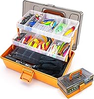 DIGOAKO 3-Layer Fishing Tackle Box: 417-Pc All-in-One Bass Lures Kit with Gloves & Organizer for Freshwater Anglers