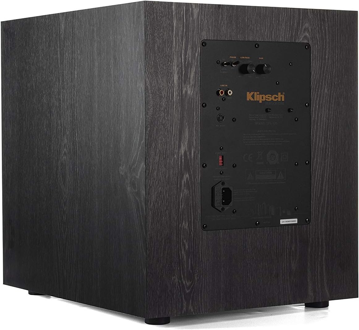 Klipsch SPL-120 12-inch Powered Subwoofer Bundle WA2 Wireless Adapter - Ebony - Compatible with Surround Sound Systems