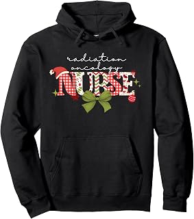 Radiation Oncology Nurse Christmas Coquette Cancer Therapy Pullover Hoodie