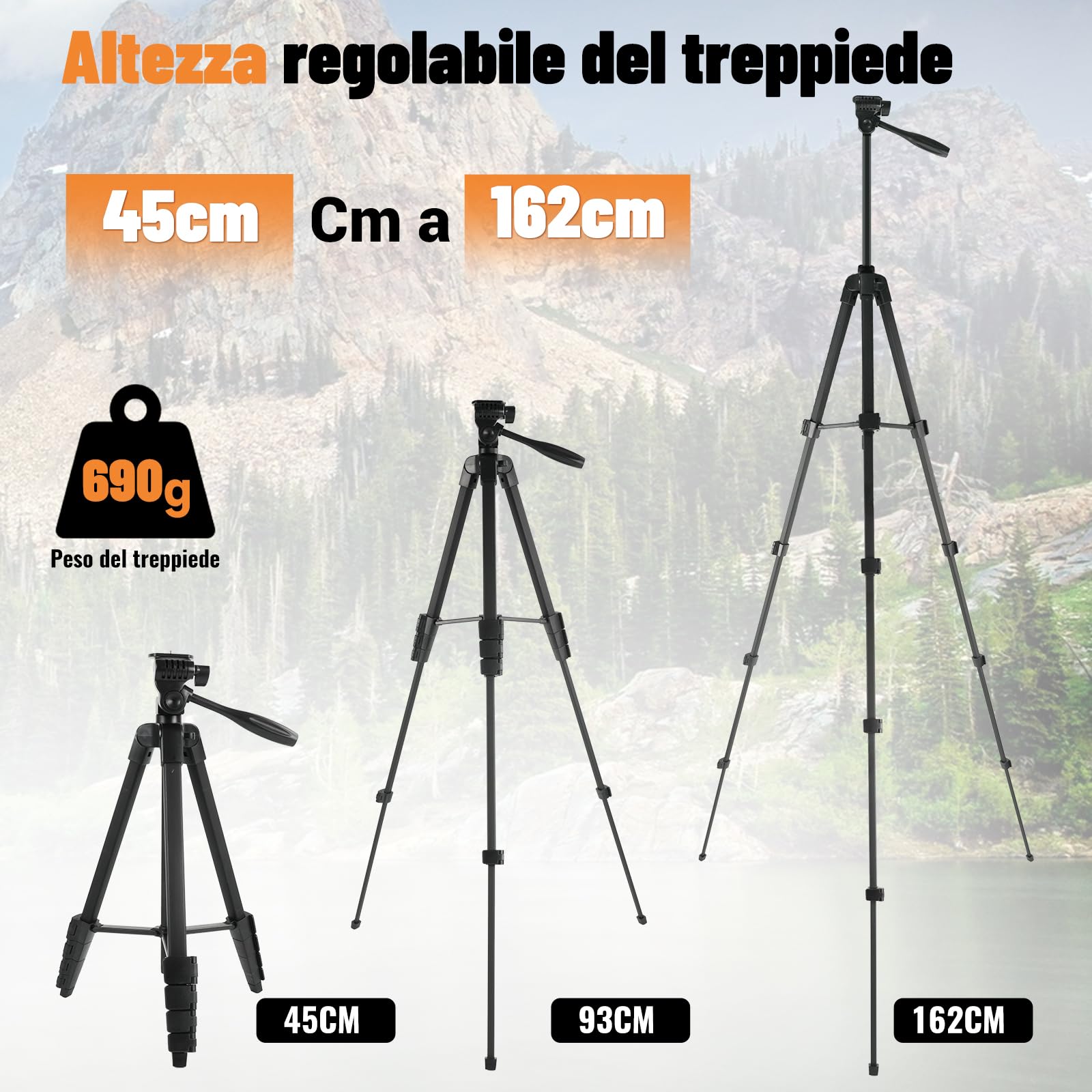 Cannocchiale da Punta HD 20-60x82 BAK4 FMC Impermeabile IPX7 con Treppiede, Adattatore Smartphone per Caccia Birdwatching Tiro