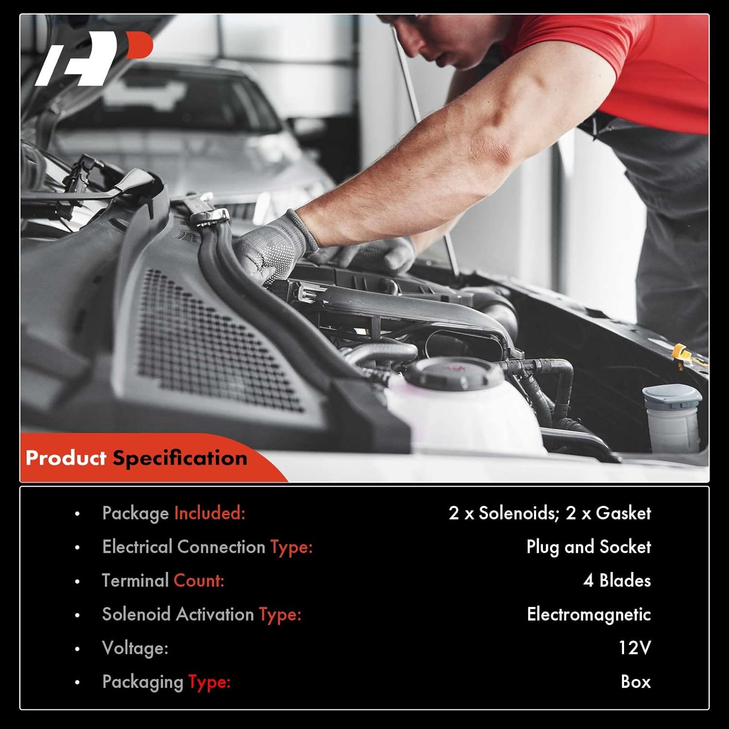 A-Premium 2-PC Intake & Exhaust Engine Variable Valve Timing (VVT) Solenoid Compatible with Hyundai Elantra, Kona, Sonata, Tucson & Kia Optima, Forte5, Soul, 1.8L 2.0L, Replace# 243752E100, 243552E100