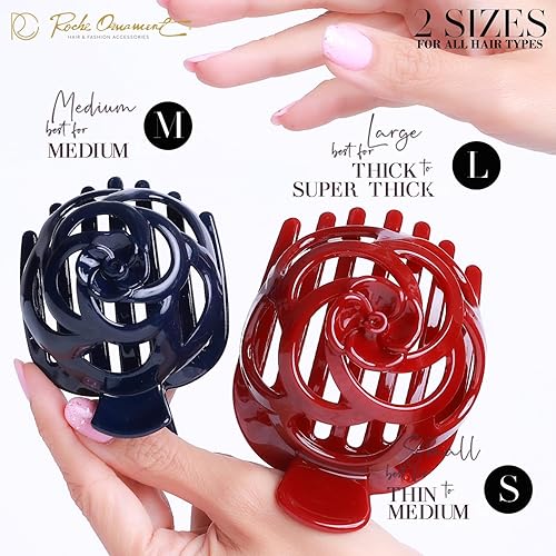 Miniatura 4 de RC ROCHE - 6 piezas para hacer moños para mujer, clip de pinza para el cabello, nido de pájaro, ballerina, soporte redondo francés, red de dona,