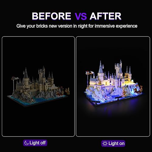 Miniatura 5 de Kit de iluminación LED para Lego Hogwarts Castle and Grounds, luz LED compatible con modelos de bloques de construcción Lego 76419 (no incluye juego