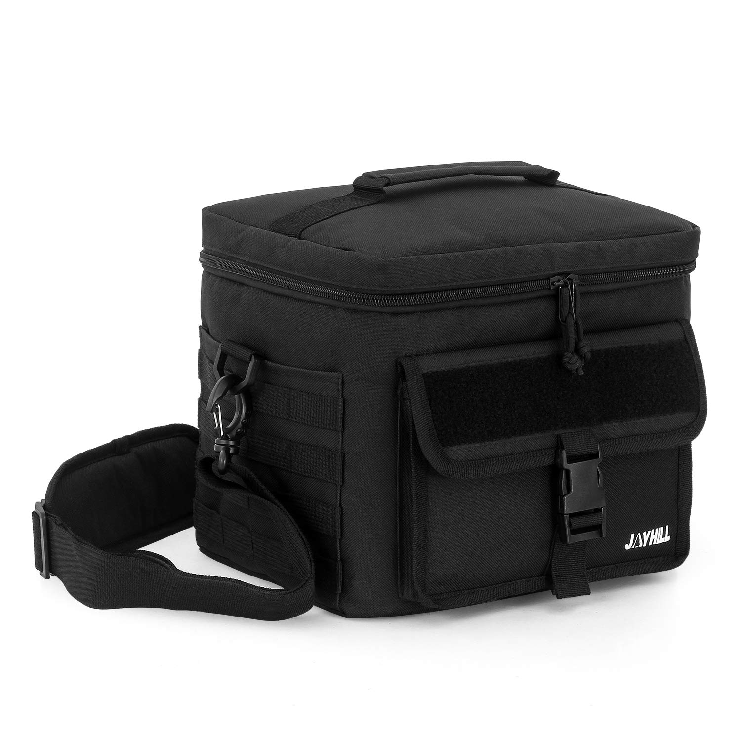 JOYHILL Tactical Lunch Bag, Insulated Lunch Bag for Men Adult, Thermal Lunch Bag Lunch Cooler with Should Strap, Large Lunch Box Bag Meal Prep Lunch Cooler for Work School Picnic-Black