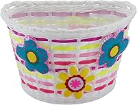 Schwinn Kids Bike Basket with Motion-Activated Light-Up Flowers - Fits Most Handlebars, Easy Install for Boys & Girls Bikes