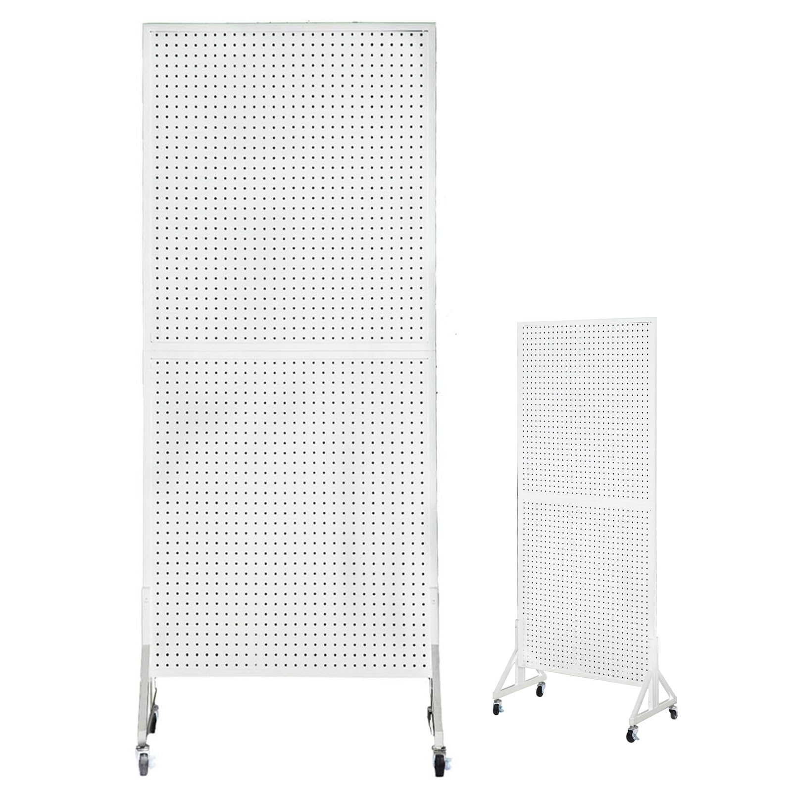 SXYKXYDL Pegboard Display Stand with Wheels and Hooks, Versatile Metal Retail Rack for Organizing Grocery, Office Supplies, or Liquor Store Merchandise