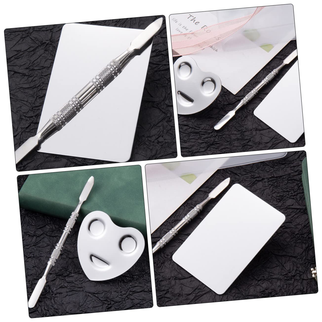 FRCOLOR 6juegos Plato Mezclador De Para Uñas Inoxidable Diseño De Anillo Herramienta Práctica Para Maquillaje y Arte De Uñas Para Uso Profesional y Personal
