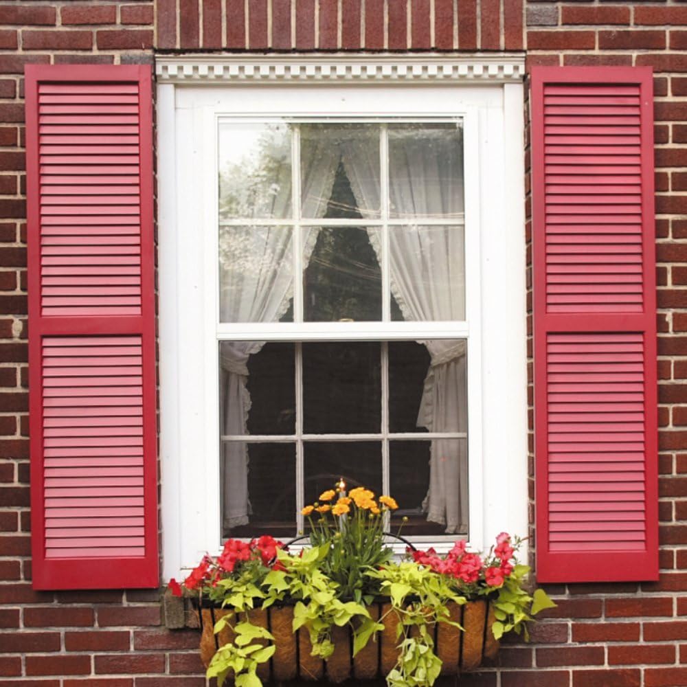 Pinecroft 15W in. Louvered Wood Shutters