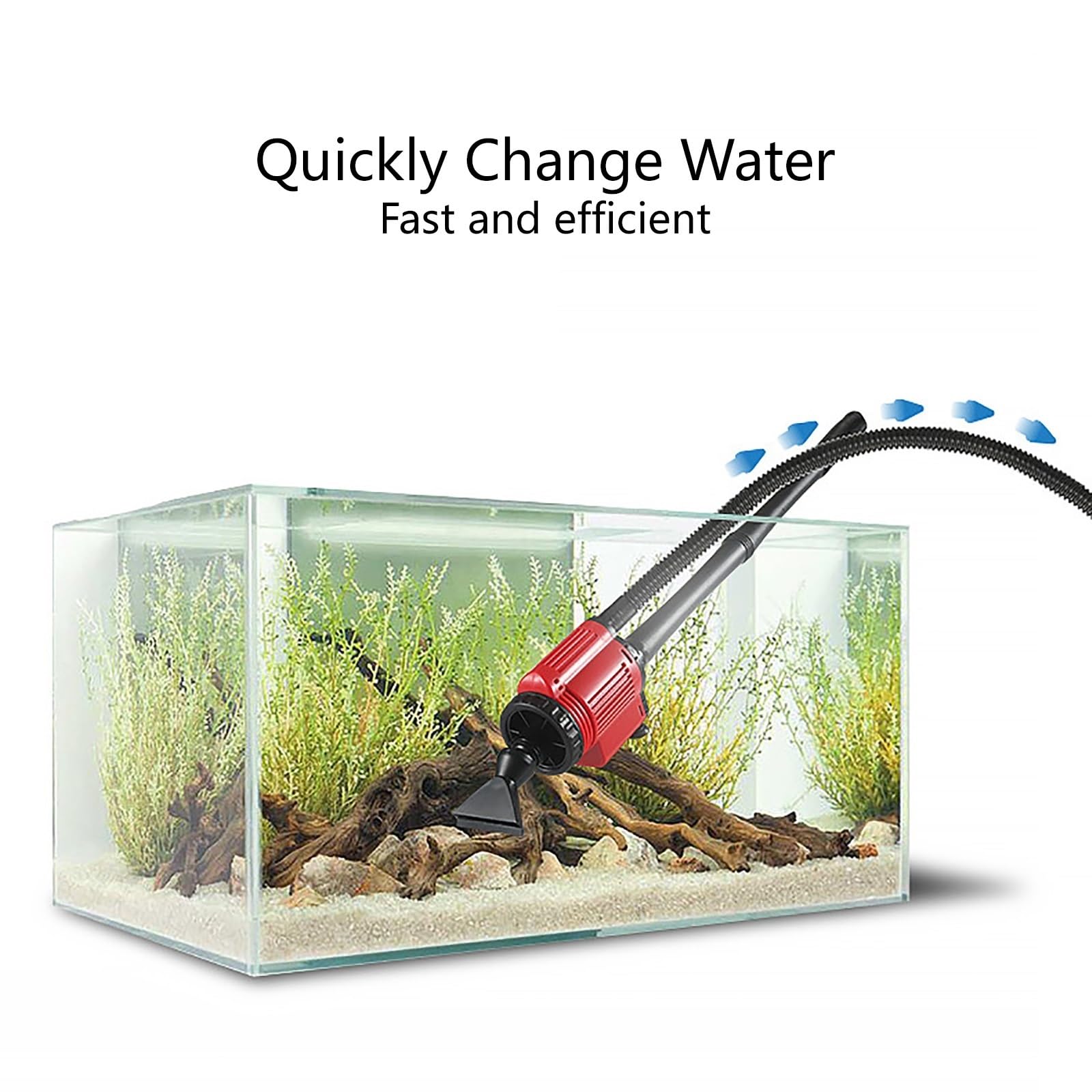 Limpiador de peceras, manguera de sifón manual para acuarios, herramienta de mantenimiento de agua para cambio de agua, lavado de arena, filtración y circulación de agua