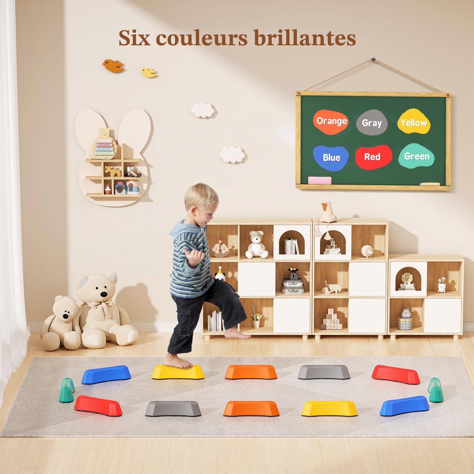 Pierres d'équilibre pour enfants - Pierres empilables - Favorisent l'équilibre