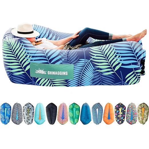 Chillbo Shwaggins Inflatable Couch – Cool Inflatable Lounger Easy Setup Inflatable Chair is Perfect for Beach Gear, Camping Fun and Festival Accessories.