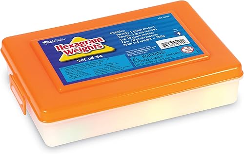 Miniatura 7 de Learning Resources Pesas hexagonales  Juego de 54 piezas, suministros para profesores de matemáticas a partir de 8 años, herramientas de aprendizaje