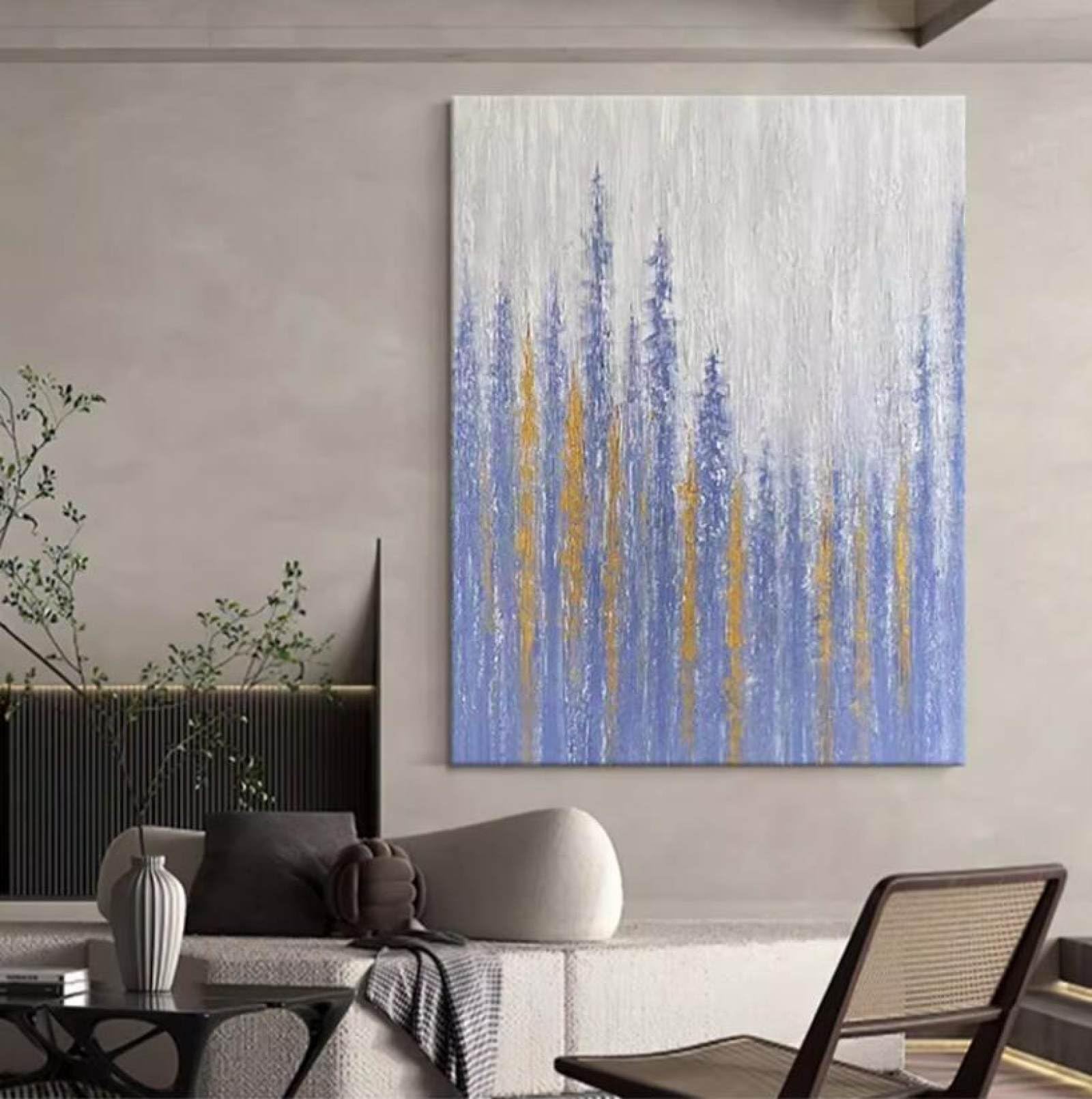 Peinture à l'huile sur toile pour habiller un grand mur vide de salon