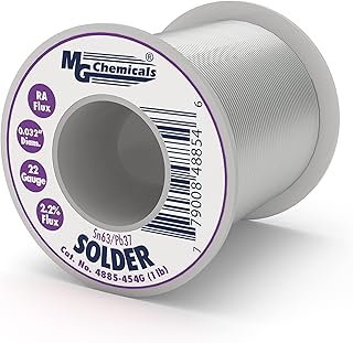 MG Chemicals - 4885-454G 63/37 Rosin Core Leaded Solder, 0.032" Diameter, 1 lb Spool,