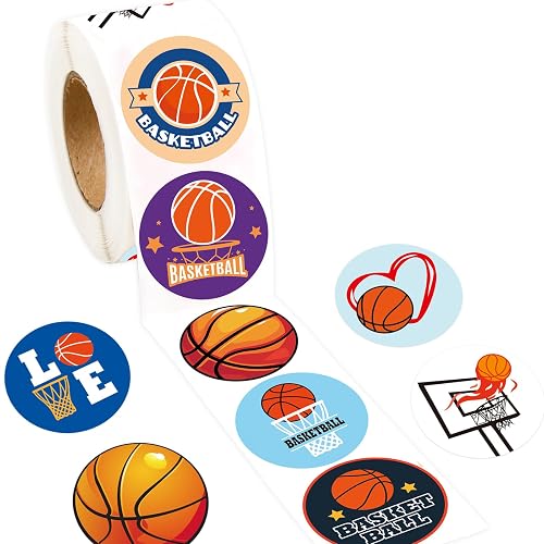Ceiba Tree 500Pcs Basketball Stickers Sports Rolled Sticker Self Adhesive