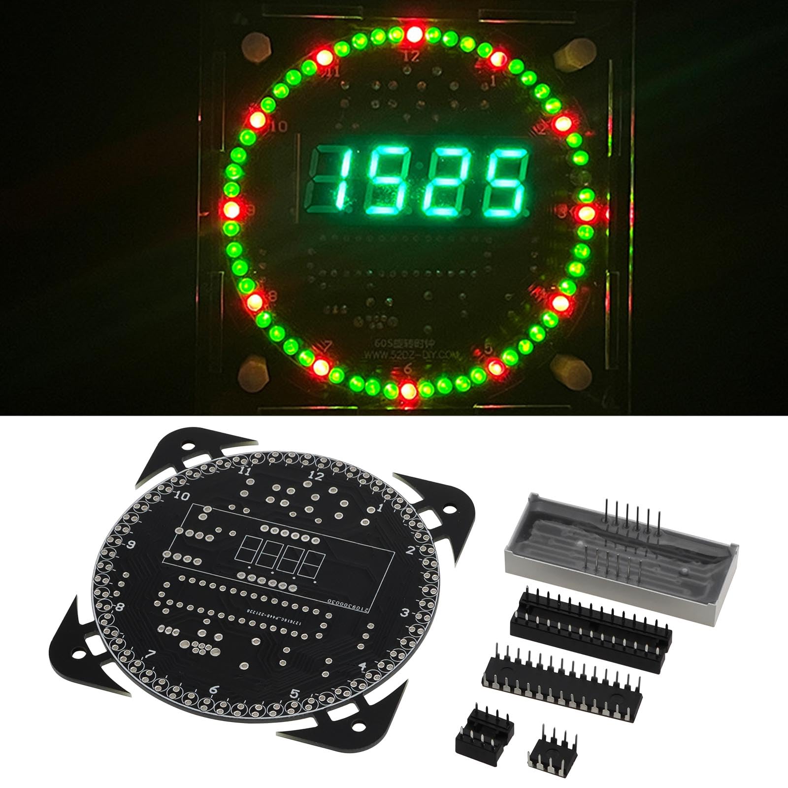 YINETTECH 1 Set DIY Rotating Digital LED Display Module Alarm ...