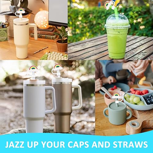 Miniatura 4 de Bubbola Fundas de popote compatibles con vasos Stanley de 40 onzas, reutilizables de silicona para popotes de 0.4 pulgadas0.394 in, cubierta