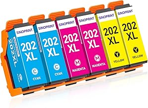 SINOPRINT 202XL Printer Cartridges Compatible with Epson 202XL Ink Cartridges for Epson Expression Premium XP-6100 Cartridges for Expression Premium XP-6105 XP-6000 XP-6001 XP-6005, Pack of 6