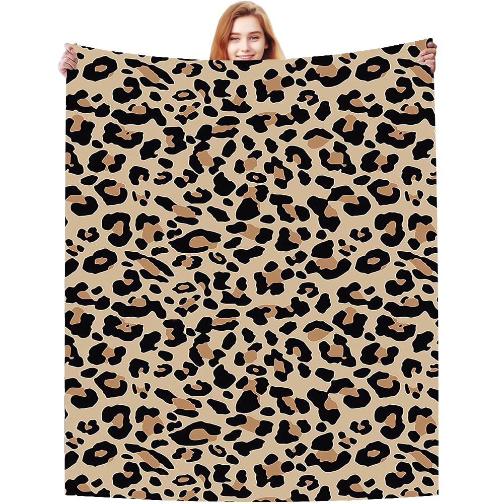 Vexthorion Colorful Leopard Print Flannel Blanket, Leopard Print Blanket, Multifunctional Sofa Blanket Bed Travel Blanke-T, Suitable For Home Decoration, Party Gift 100X150cm -3