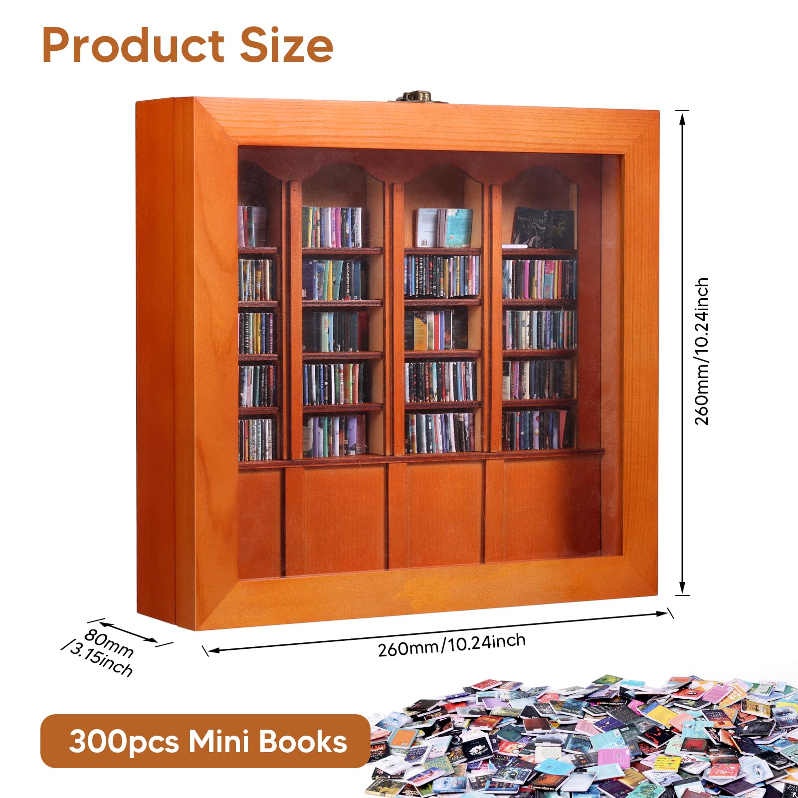 Mini libreria in miniatura Anty-ansia con 60 libri Biblioteca di