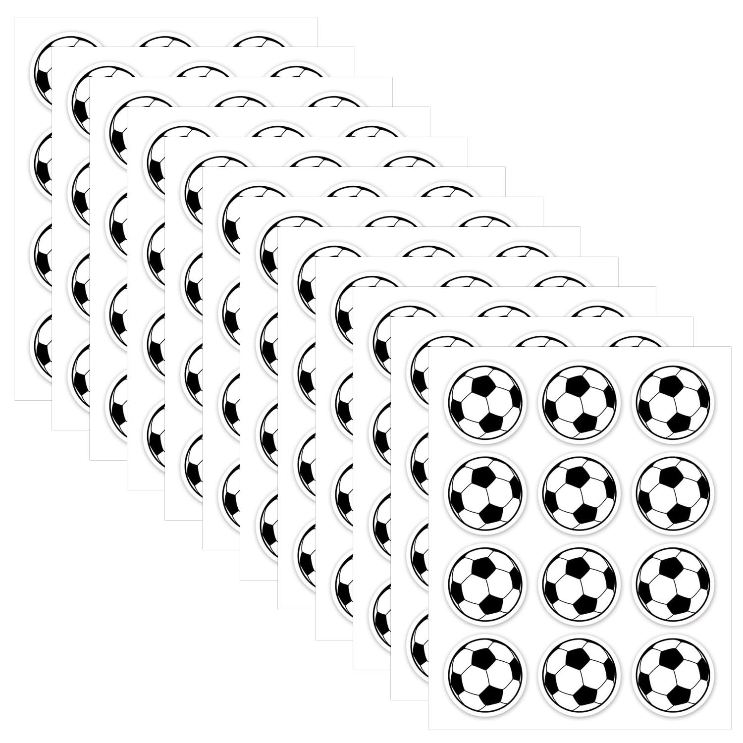 60pz Adesivi Calcio, Adesivi Sportivi Impermeabili Calcio Partito Favori Regali per Bottiglie d'Acqua Laptop Bagagli Adolescenti Amanti del Calcio