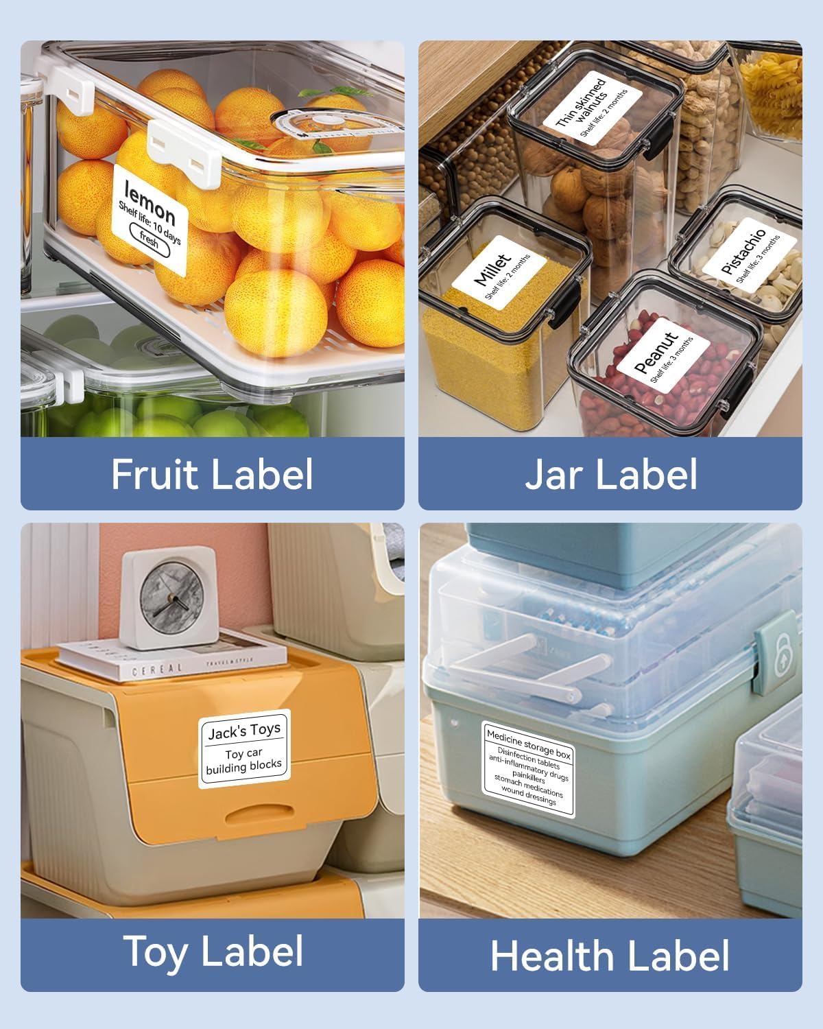 NIIMBOT Thermal Label Maker Tape Set, Compatible for NIIMBOT B1 B21 B31 B4 Label Printer, Thermal Paper 3 Rolls, Include 50×80mm White,50×80mm Clear,50×50mm White Round - Image 5