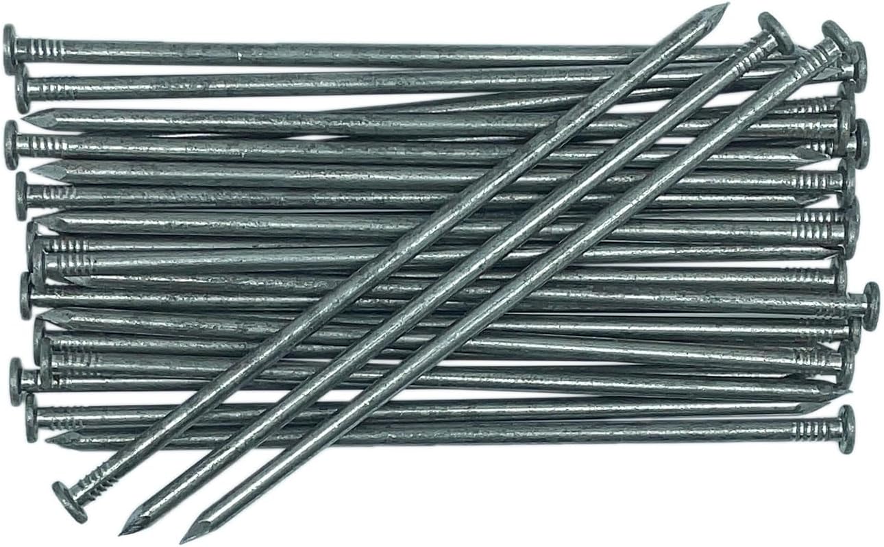 10 Inch Metal Landscape Stakes 50 Pack - Green Heavy Duty Anchoring Spikes for Artificial Grass, Weed Barrier, Paver Edging, Timber, Lawn & Yard Stakes - Long Ground Nails (50, 10 in-B)