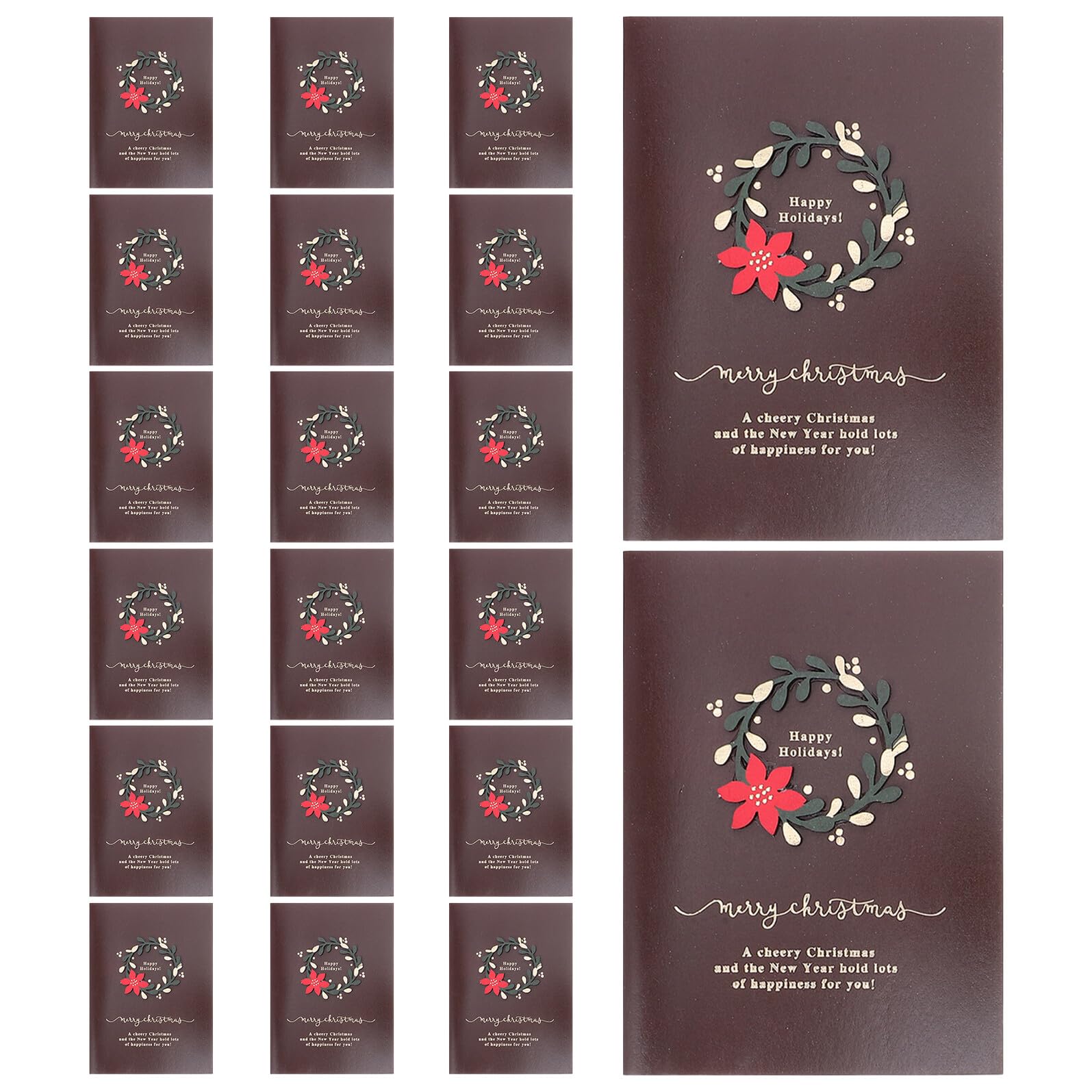 Homoyoyo Tarjetas Navideñas Vintage 20 Piezas con Sobres Tarjetas de Felicitación Impresas en Papel para Mensajes Invitaciones Navideñas para Festivales y Celebraciones