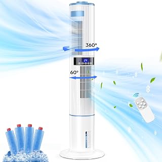 Aire Acondicionado Portátil Frio y Calor Silencioso: Guía de Compra y Opiniones 4 Enfriador de Aire 65 W, Aire Acondicionado Portátil Sin Tubo, Ventilador de Aire Frío Silencio con Modo Dormir, Temporizador de 1-24 Horas, 4 Modos, Tanque de 4 L, Control Remoto para Hogar y Oficina