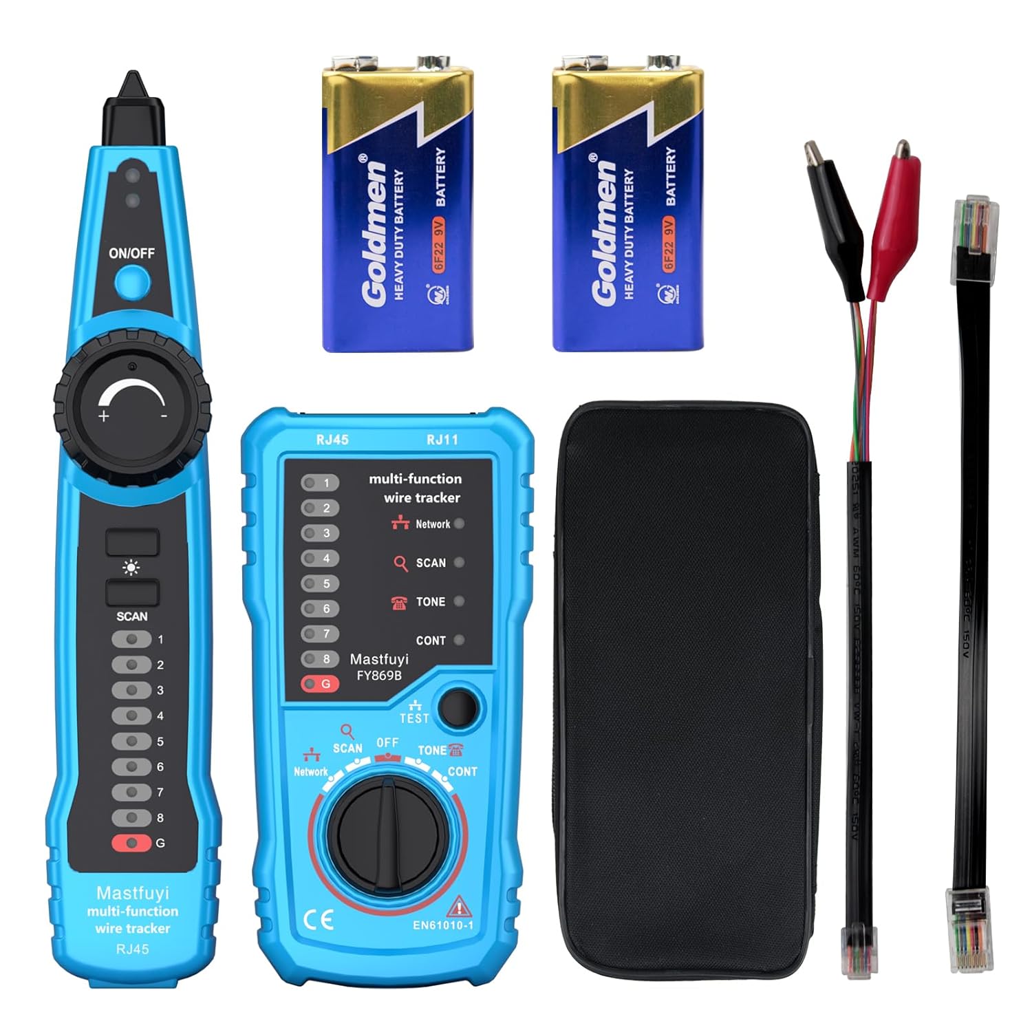 Network Cable Tester, Digital Signal Line Finder with Probe Tone, Ethernet LAN Network Cat5 Cat6 Cable Maintenance Collation, RJ11 RJ45 Cable Tracer, Telephone Line Test