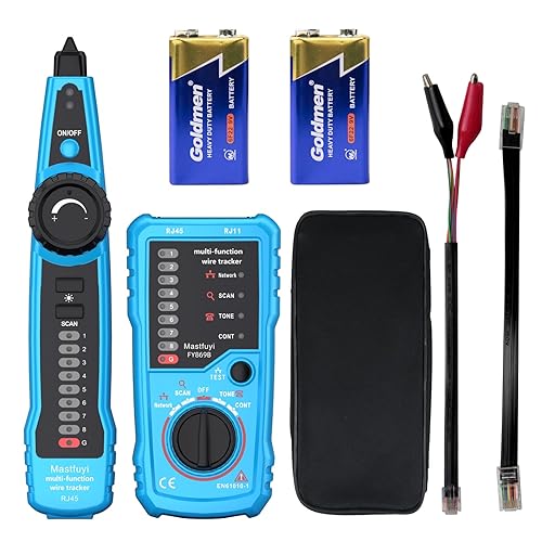 Miniatura 16 de Probador de cables de red, buscador de línea con tono de sonda, rastreador de cables multifunción, RJ11 RJ45 Cable Tracer, Prueba de línea