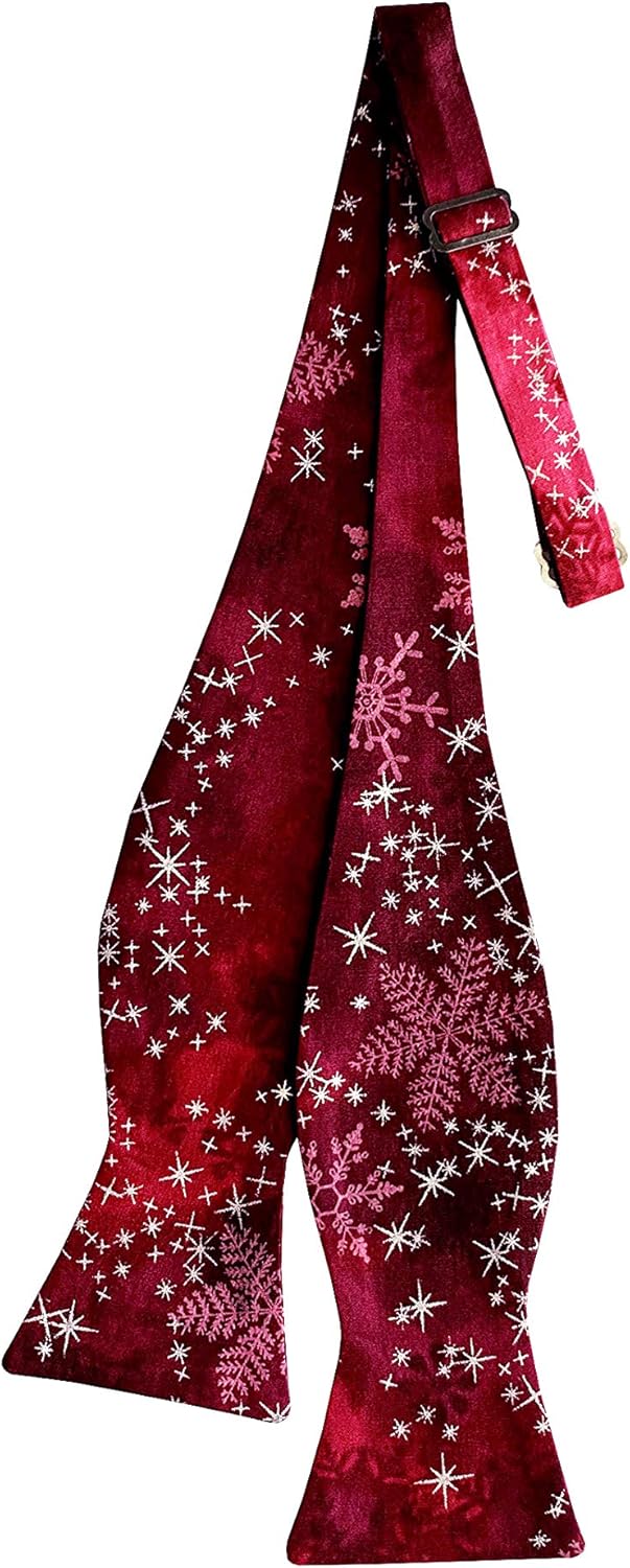 Mens Self-tie Bow Tie Holiday Snowflakes Collection