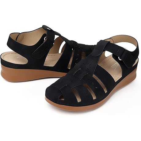 Comfortable Closed Toe Sandals: Wedge Sandals for Women Dressy