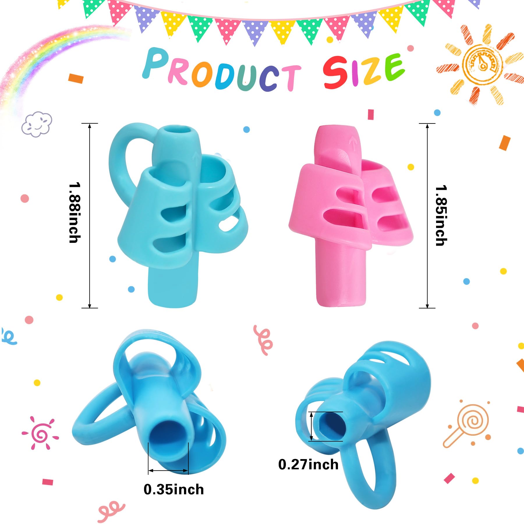 Lot de 20 poignées de crayon en silicone pour enfants, correction de posture