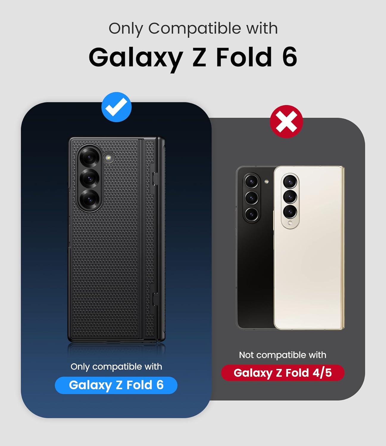 BXYJY for Samsung Galaxy Z Fold 6 Case with Kickstand & Front Screen Protector & Hinge Protection, Slim Fit Rugged Hard 360° Full Body Cover Protective Phone Case for Samsung Z Fold 6 5g 2024, Black