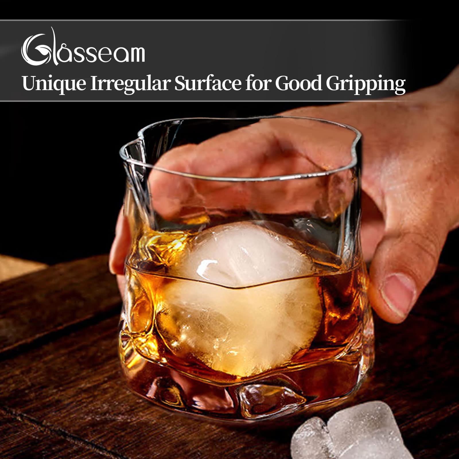 Stijlvolle Whiskyglazen Kristallen Set Van 6, Stemless Cut Whiskyglas Ouderwetse Whisky Tumbler Glazen Drinken Geschenkset Voor Mannen Vader Verjaardag Bruiloft Voor Rum Gin Cocktail Wijn