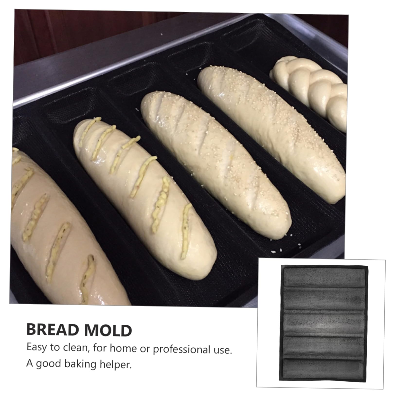 Mikikit Molde De Silicona Para Pan Molde De Silicona Transpirable y Antiadherente Para Hacer Pan De Salchicha Utensilio Para Hornear y Utensilios De Repostería