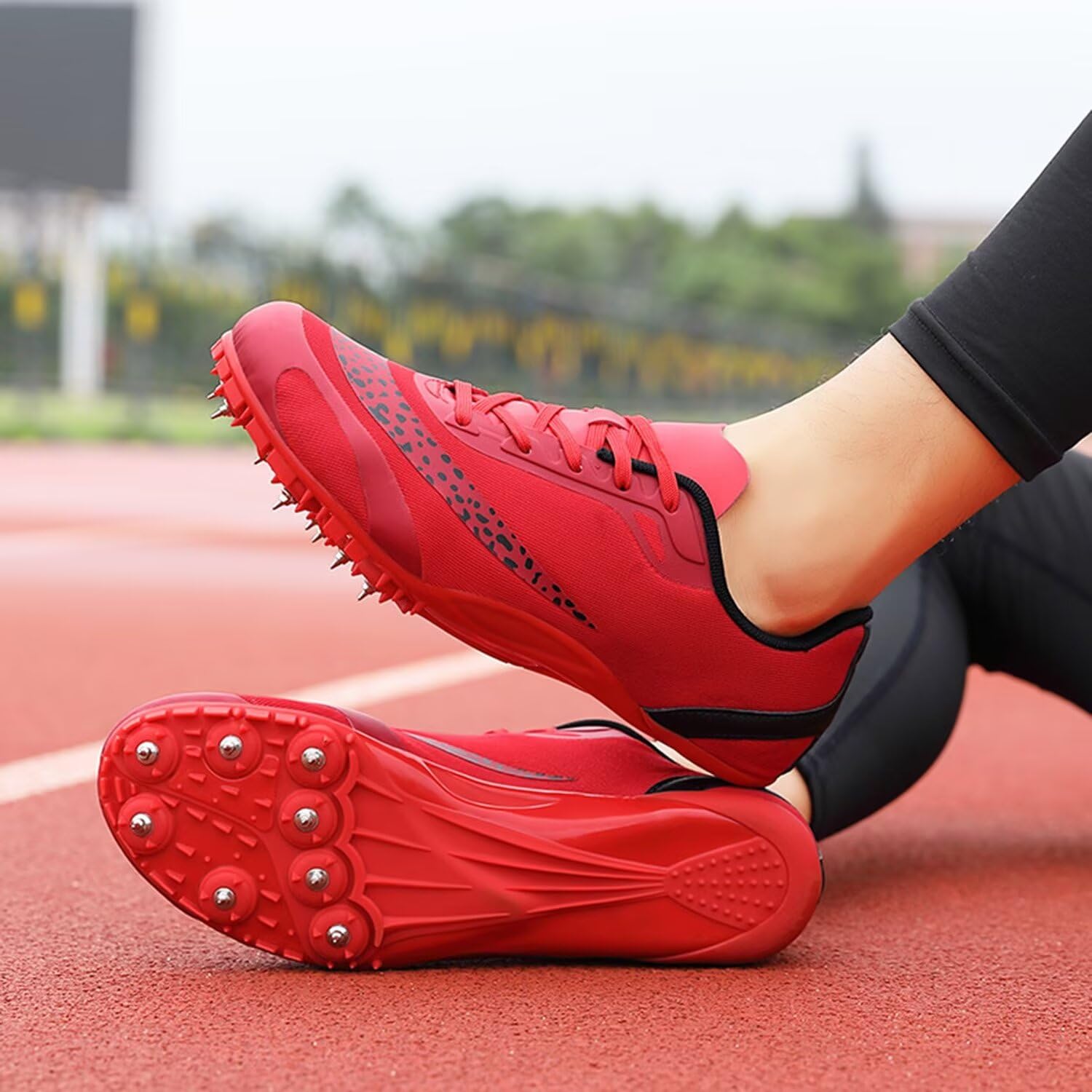 Zapatillas de Atletismo Unisex con 8 Clavos: Zapatillas Profesionales Transpirables para Correr, Saltar y Sprint para Hombres y Mujeres, para Deportes Profesionales y de Velocidad