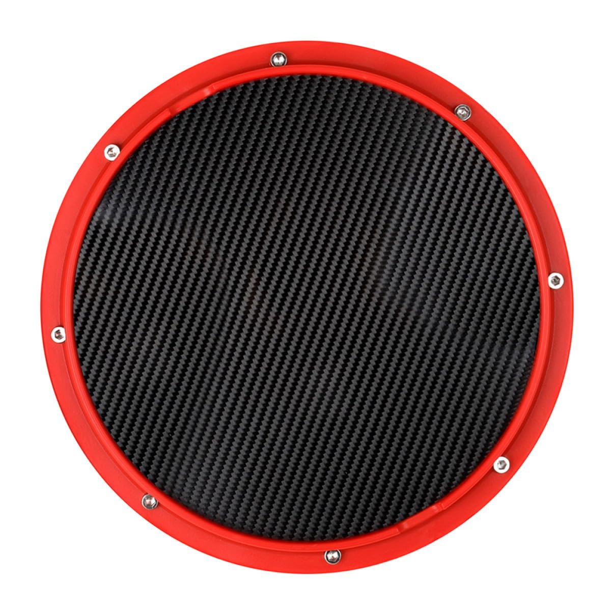 Luxshiny Übungspad aus Abs mit 10 Zoll Kohlefaser für Schlagzeug Anfänger Rot Praktisches Drum Pad mit Hoher Praxistauglichkeit zum Üben Zuhause