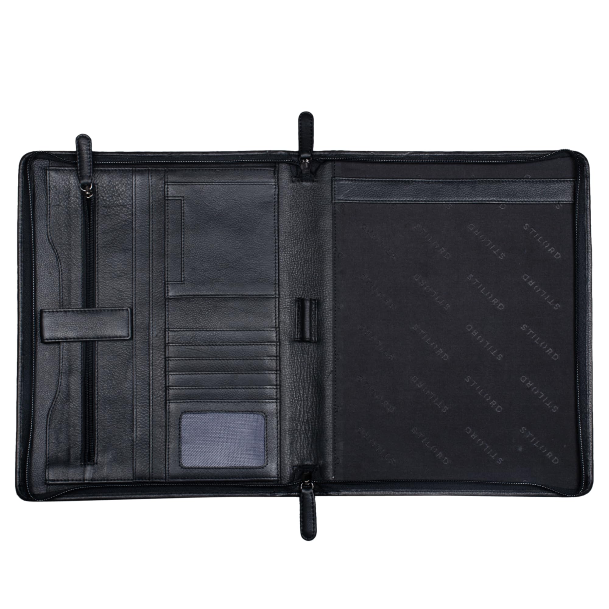 Scott Cartella Portadocumenti in Pelle Vintage A4 12,2 pollici Portablocchi Agenda Business con zip nero