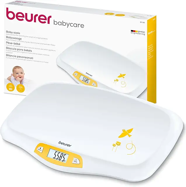 Beurer BY 80 Babywaage - Digitale Wiege mit Hold-Funktion für Babys und Haustiere