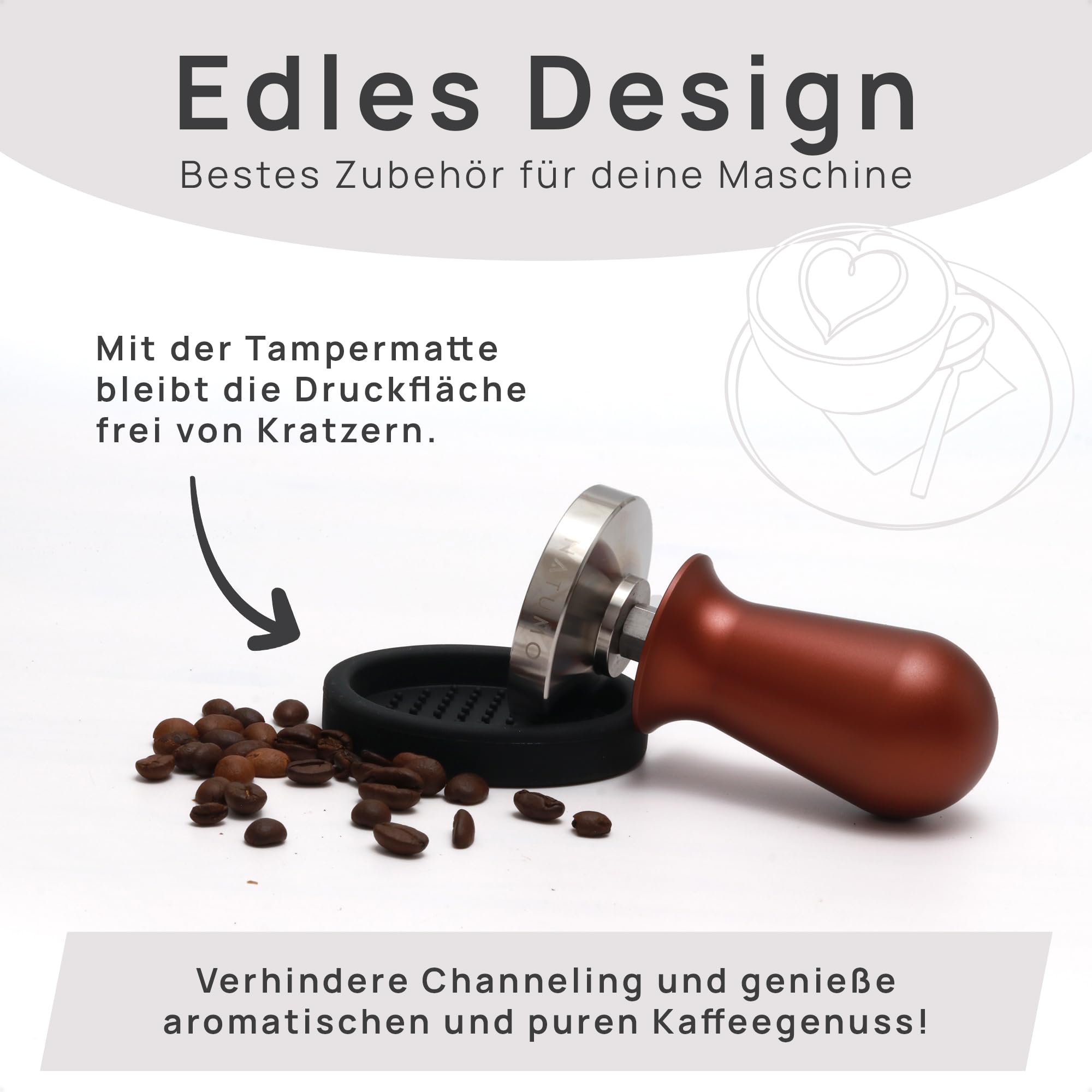 NATUMO Pressino Per Caffè Espresso 58 Mm A Pressione Regolabile 15 Kg Con Tappetino Protettivo - Accessorio Portafiltro In Bronzo - 4