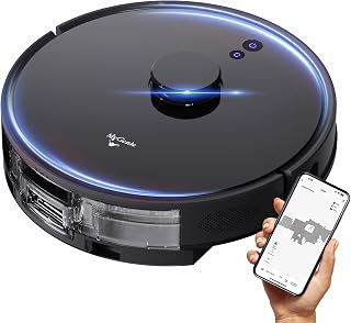 MyGenie Laser Sonic AI Robotic Vacuum Cleaner and Mop | Smart LIDAR Mapping | 2-