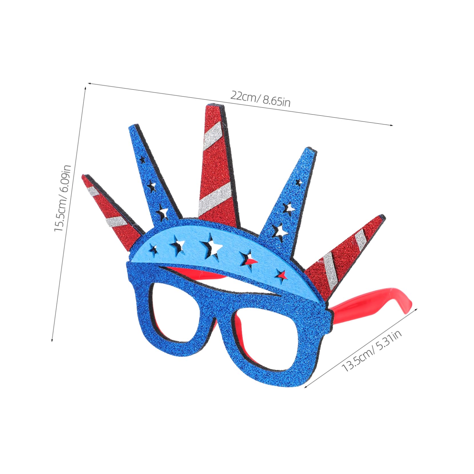 COLLBATH Independence Day Decor Glasses 3pcs Usa Themed Party Accessory American Flag Motif
