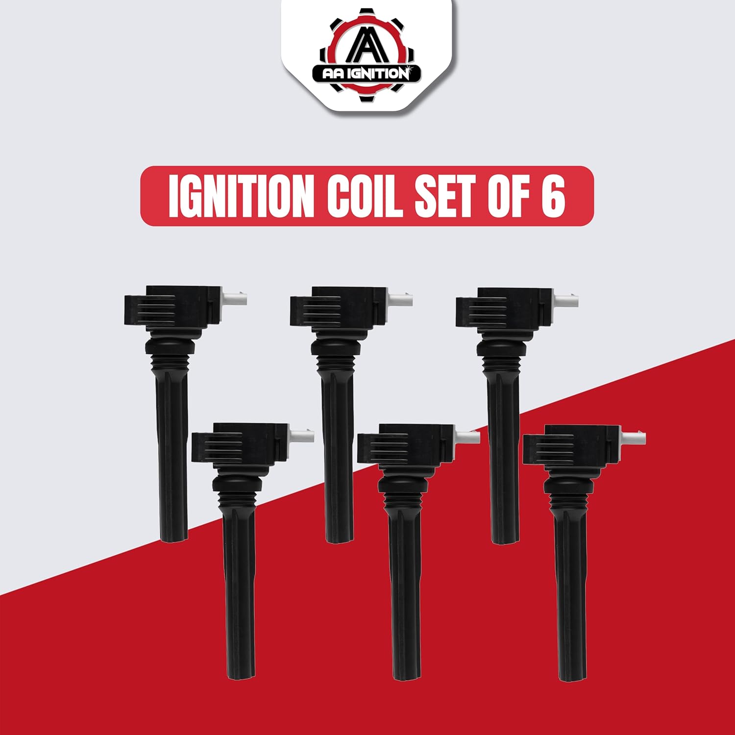 Ignition Coil Pack Set of 6 by AA Ignition - Compatible with Ford and Lincoln V6 3.5L Ecoboost GTDI - 2017-2021 - Expedition, F-150, GT, Navigator - Replaces Parts UF-826, HL3Z12029A, E1326, GN10892