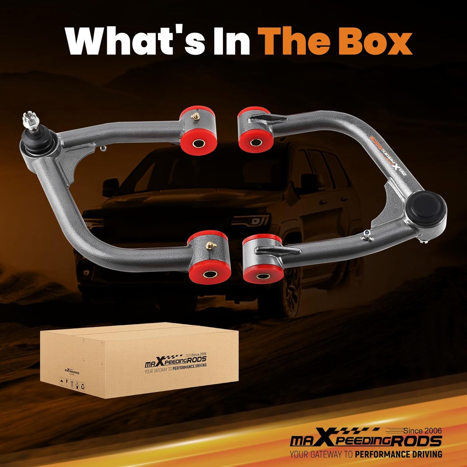 maXpeedingrods 2-4” Lifted Upper Control Arm for Toyota Tundra/Sequoia 2007-2022, Upgraded Poly Bushing