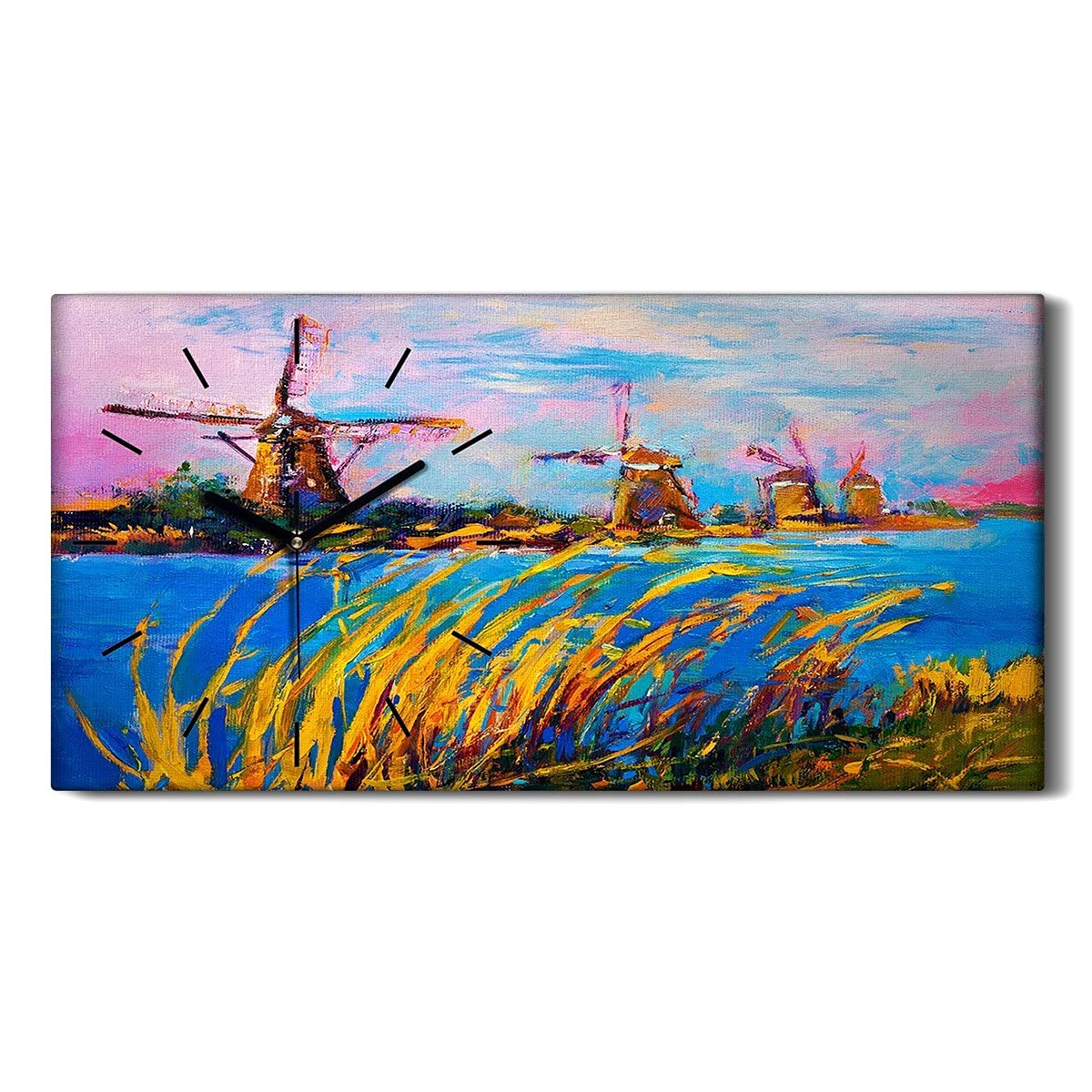 Horloge sur toile 60x30cm image art mural salon chambre ne pas tic tac