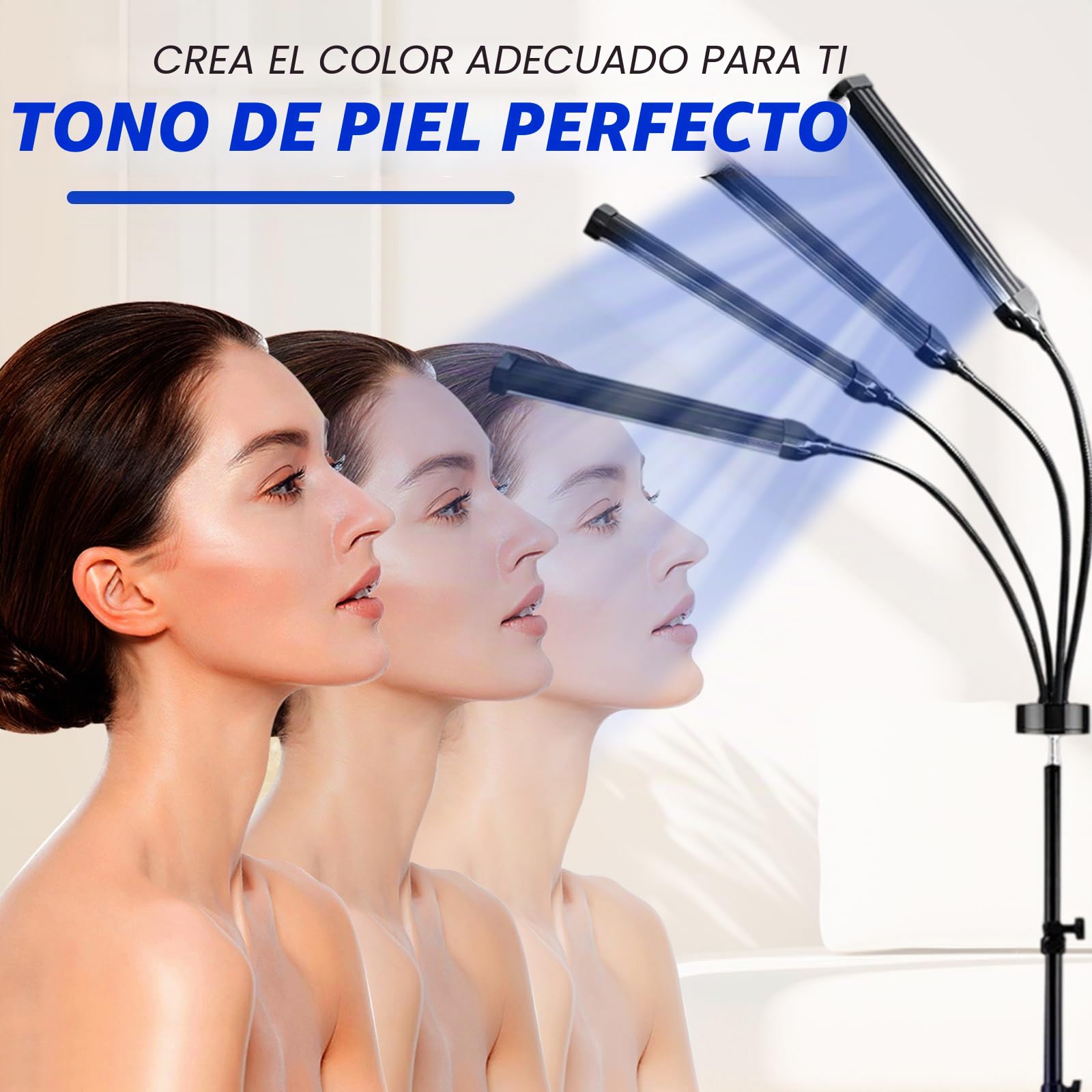 Solarium 60W 460NM 490NM Luz Azul Bronceadora Doble Soporte 432 LEDes Cuerpo Cara