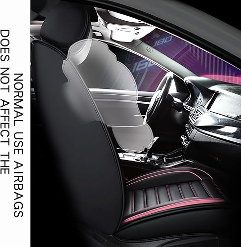 Miniatura 5 de Juego completo de fundas de cuero para asiento de automóvil, con soporte lumbar, ajuste universal para la mayoría de los autos, SUV, camiones y