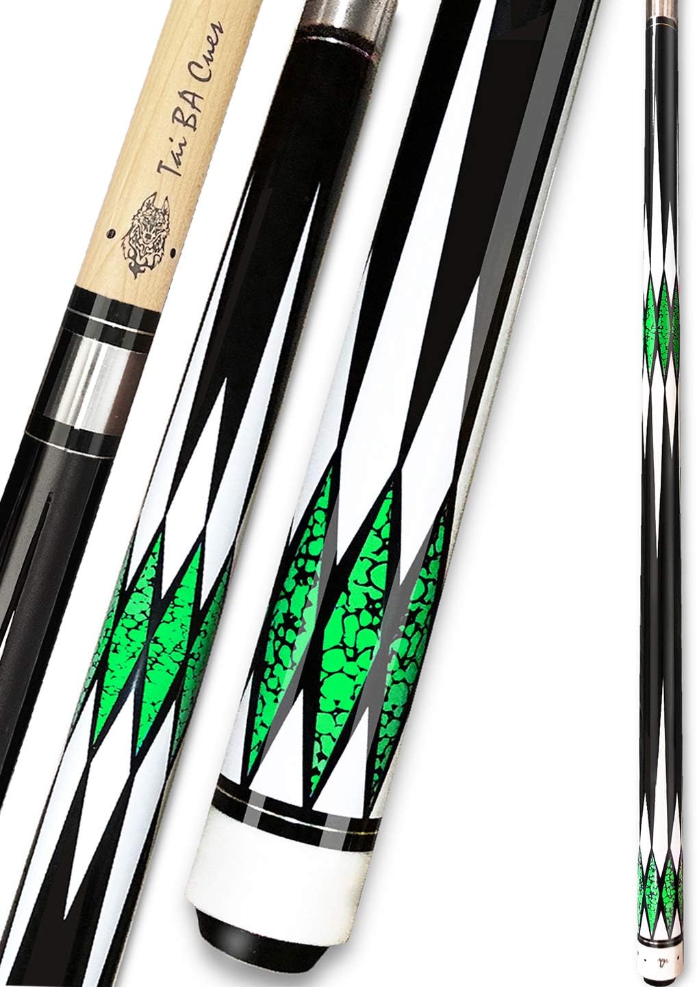 Tai ba cues Pool Cue Stick, 11.75mm Tip, 57", Hardwood Canadian Maple 2-Piece Professional Billiard Stick 18,19,20,21 Oz (Selectable)-Blue, Red, Gray, Green Pool Cue Stick